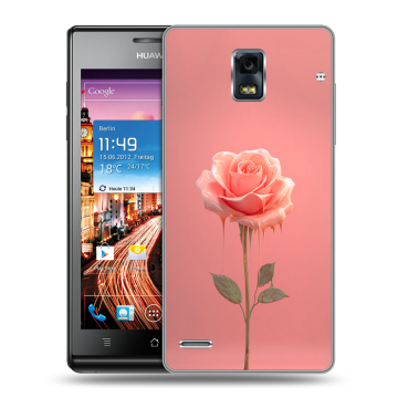 Пластиковый чехол на Huawei Ascend P1 с принтом Розовая роза Пластиковый чехол на Huawei Ascend P1 с принтом Розовая роза