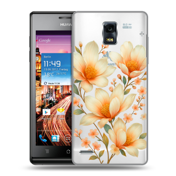 Пластиковый чехол на Huawei Ascend P1 с принтом Цветы Пластиковый чехол на Huawei Ascend P1 с принтом Цветы