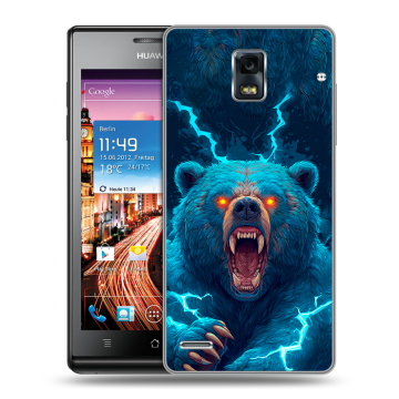 Пластиковый чехол на Huawei Ascend P1 с принтом Медведь Пластиковый чехол на Huawei Ascend P1 с принтом Медведь