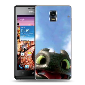 Пластиковый чехол на Huawei Ascend P1 с принтом Как приручить дракона