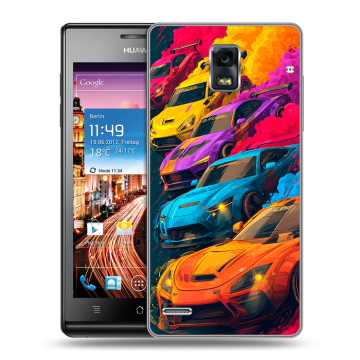 Пластиковый чехол на Huawei Ascend P1 с принтом Тачки Пластиковый чехол на Huawei Ascend P1 с принтом Тачки