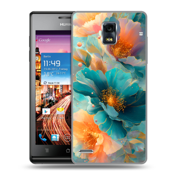 Пластиковый чехол на Huawei Ascend P1 с принтом Цветы Пластиковый чехол на Huawei Ascend P1 с принтом Цветы