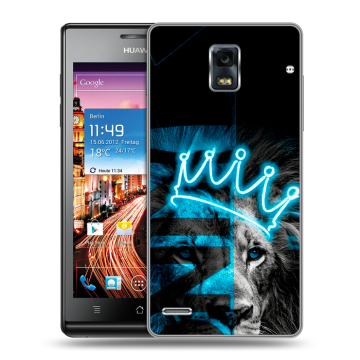 Пластиковый чехол на Huawei Ascend P1 с принтом Король лев