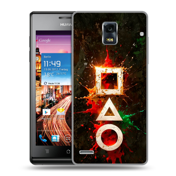 Пластиковый чехол на Huawei Ascend P1 с принтом Squid Game Игра кальмара