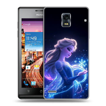Пластиковый чехол на Huawei Ascend P1 с принтом Холодное сердце Frozen