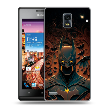 Пластиковый чехол на Huawei Ascend P1 с принтом Batman Бэтмен