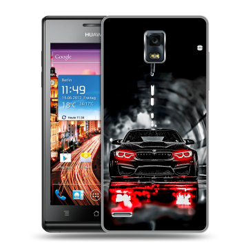 Пластиковый чехол на Huawei Ascend P1 с принтом BMW БМВ Пластиковый чехол на Huawei Ascend P1 с принтом BMW БМВ