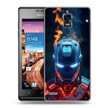 Пластиковый чехол на Huawei Ascend P1 с принтом IronMan Железный человек