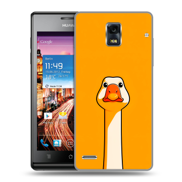 Пластиковый чехол на Huawei Ascend P1 с принтом Смешная утка