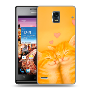 Пластиковый чехол на Huawei Ascend P1 с принтом Милые котята