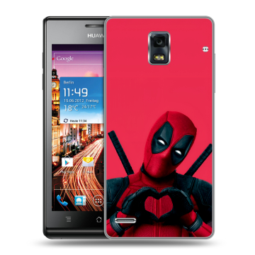 Пластиковый чехол на Huawei Ascend P1 с принтом Дедпул Deadpool