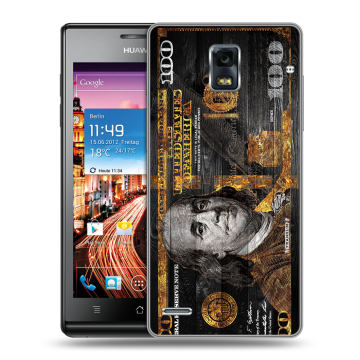 Пластиковый чехол на Huawei Ascend P1 с принтом Доллар деньги