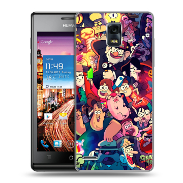 Пластиковый чехол на Huawei Ascend P1 с принтом Gravity Falls Гравити Фолз