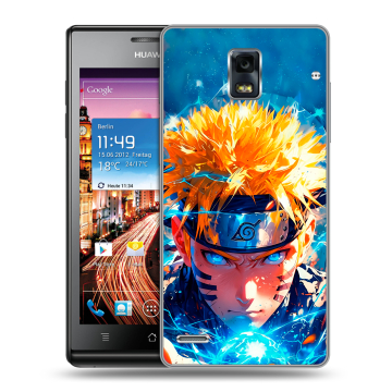 Пластиковый чехол на Huawei Ascend P1 с принтом Аниме Наруто Naruto