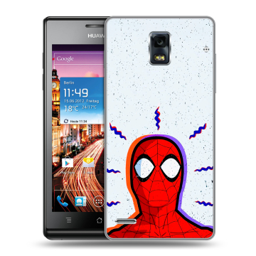 Пластиковый чехол на Huawei Ascend P1 с принтом Spiderman Человек паук
