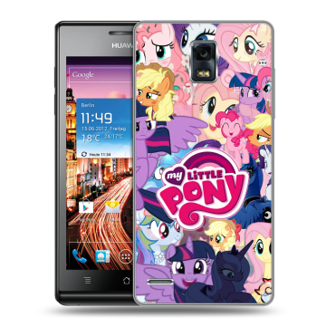 Пластиковый чехол на Huawei Ascend P1 с принтом My little pony Дружба чудо
