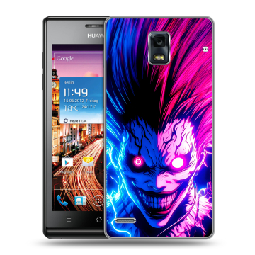 Пластиковый чехол на Huawei Ascend P1 с принтом Death note Тетрадь смерти