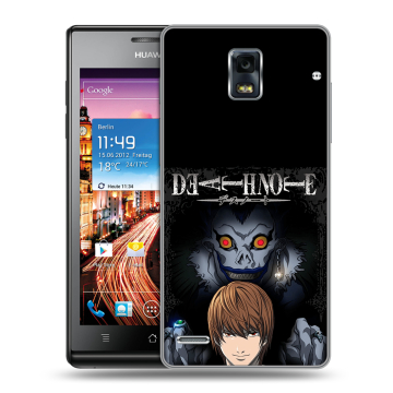Пластиковый чехол на Huawei Ascend P1 с принтом Death note Тетрадь смерти