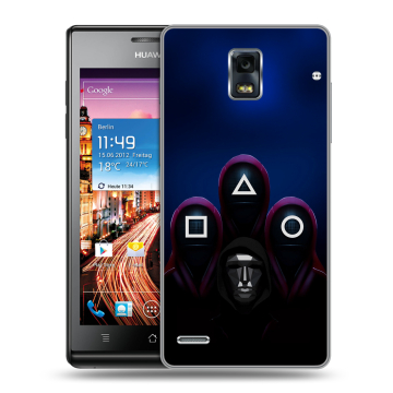 Пластиковый чехол на Huawei Ascend P1 с принтом Игра Кальмара