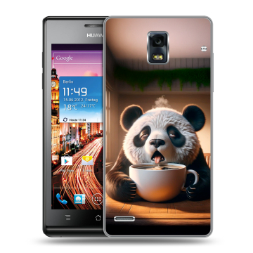 Пластиковый чехол на Huawei Ascend P1 с принтом смешная панда
