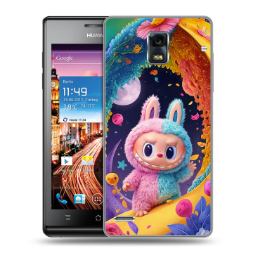 Пластиковый чехол на Huawei Ascend P1 с принтом Labubu Лабубу