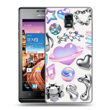 Пластиковый чехол на Huawei Ascend P1 с принтом Y2K