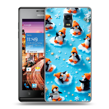 Пластиковый чехол на Huawei Ascend P1 с принтом Новый год