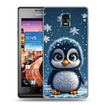 Пластиковый чехол на Huawei Ascend P1 с принтом Новый год
