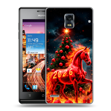 Пластиковый чехол на Huawei Ascend P1 с принтом Новый год