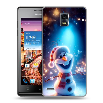 Пластиковый чехол на Huawei Ascend P1 с принтом Новый год