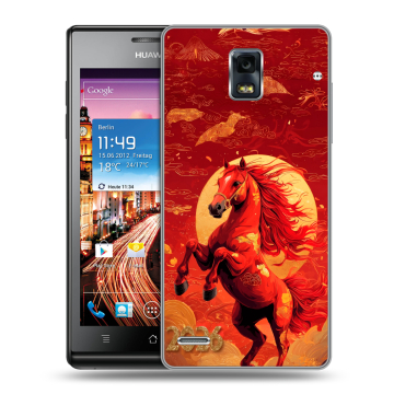 Пластиковый чехол на Huawei Ascend P1 с принтом Новый год