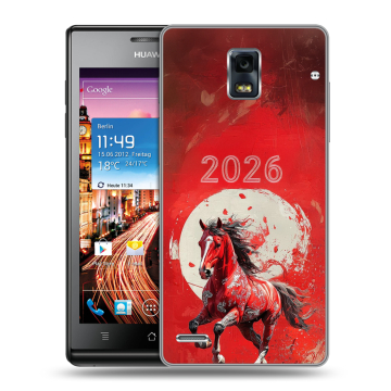 Пластиковый чехол на Huawei Ascend P1 с принтом Новый год