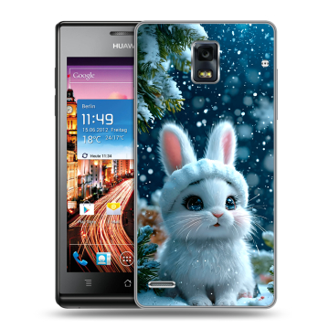Пластиковый чехол на Huawei Ascend P1 с принтом Новый год