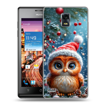 Пластиковый чехол на Huawei Ascend P1 с принтом Новый год