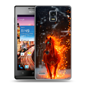 Пластиковый чехол на Huawei Ascend P1 с принтом Новый год