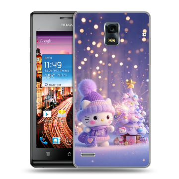 Пластиковый чехол на Huawei Ascend P1 с принтом Новый год