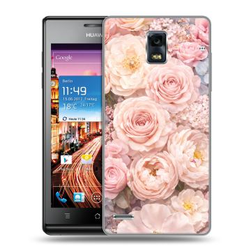 Пластиковый чехол на Huawei Ascend P1 с принтом женский