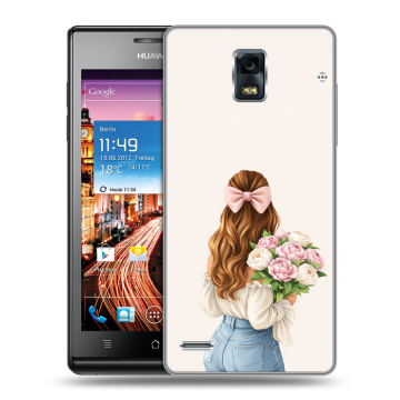 Пластиковый чехол на Huawei Ascend P1 с принтом женский