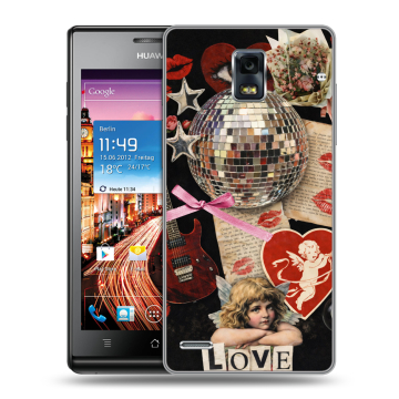 Пластиковый чехол на Huawei Ascend P1 с принтом для девочек