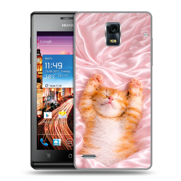 Пластиковый чехол на Huawei Ascend P1 с принтом женский