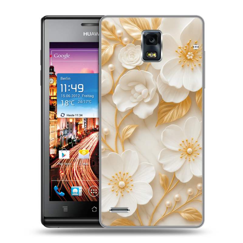 Пластиковый чехол на Huawei Ascend P1 с принтом Цветы Пластиковый чехол на Huawei Ascend P1 с принтом Цветы