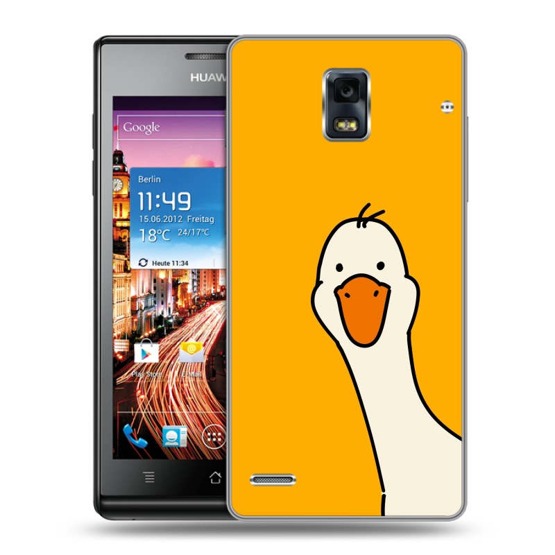 Пластиковый чехол на Huawei Ascend P1 с принтом Утка Пластиковый чехол на Huawei Ascend P1 с принтом Утка