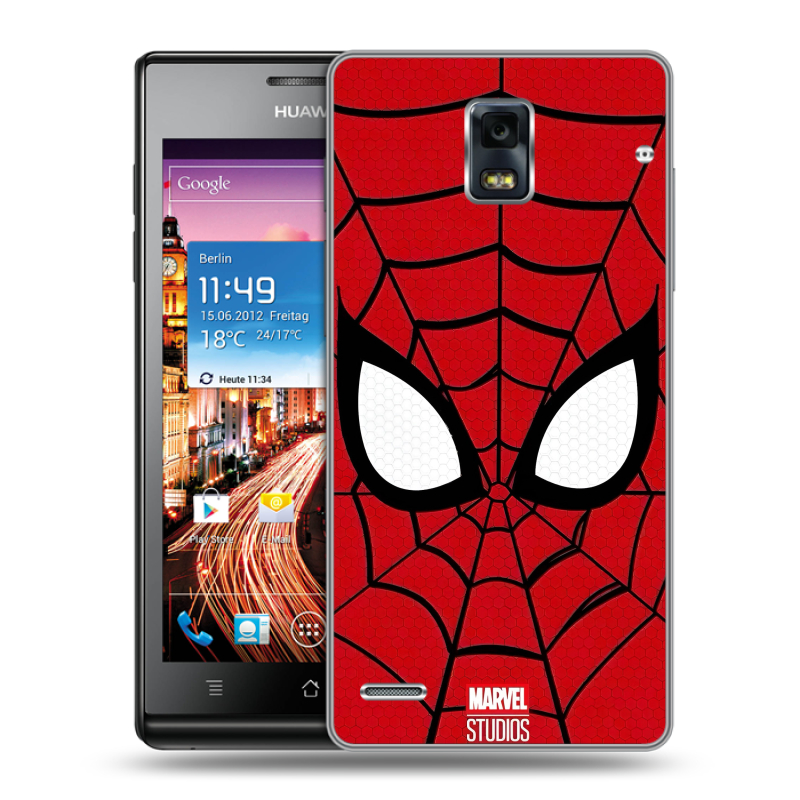 Пластиковый чехол на Huawei Ascend P1 с принтом человек паук spiderman Пластиковый чехол на Huawei Ascend P1 с принтом человек паук spiderman