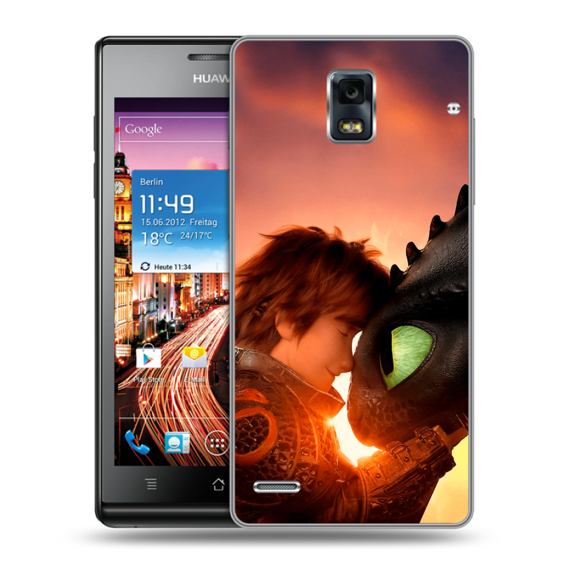 Пластиковый чехол на Huawei Ascend P1 с принтом Как приручить дракона Пластиковый чехол на Huawei Ascend P1 с принтом Как приручить дракона