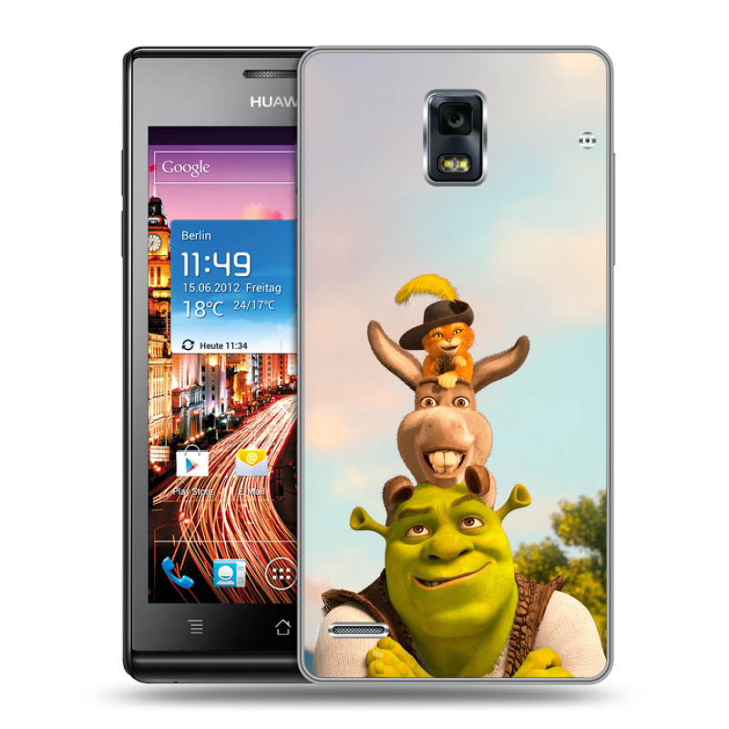 Пластиковый чехол на Huawei Ascend P1 с принтом Шрек Shrek Пластиковый чехол на Huawei Ascend P1 с принтом Шрек Shrek