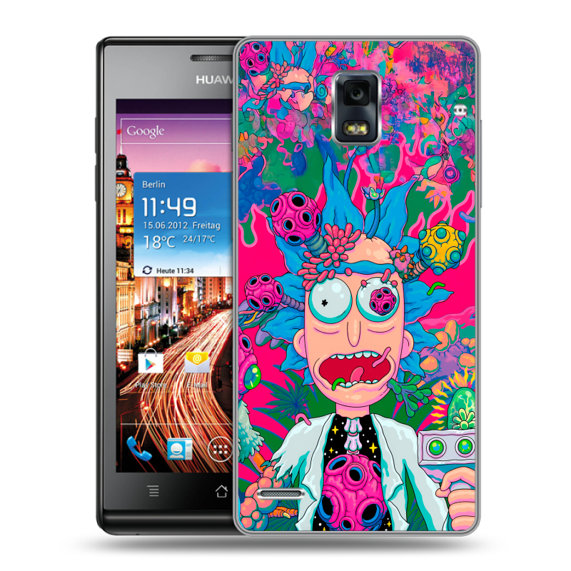 Пластиковый чехол на Huawei Ascend P1 с принтом Рик и Морти Rick Morty Пластиковый чехол на Huawei Ascend P1 с принтом Рик и Морти Rick Morty