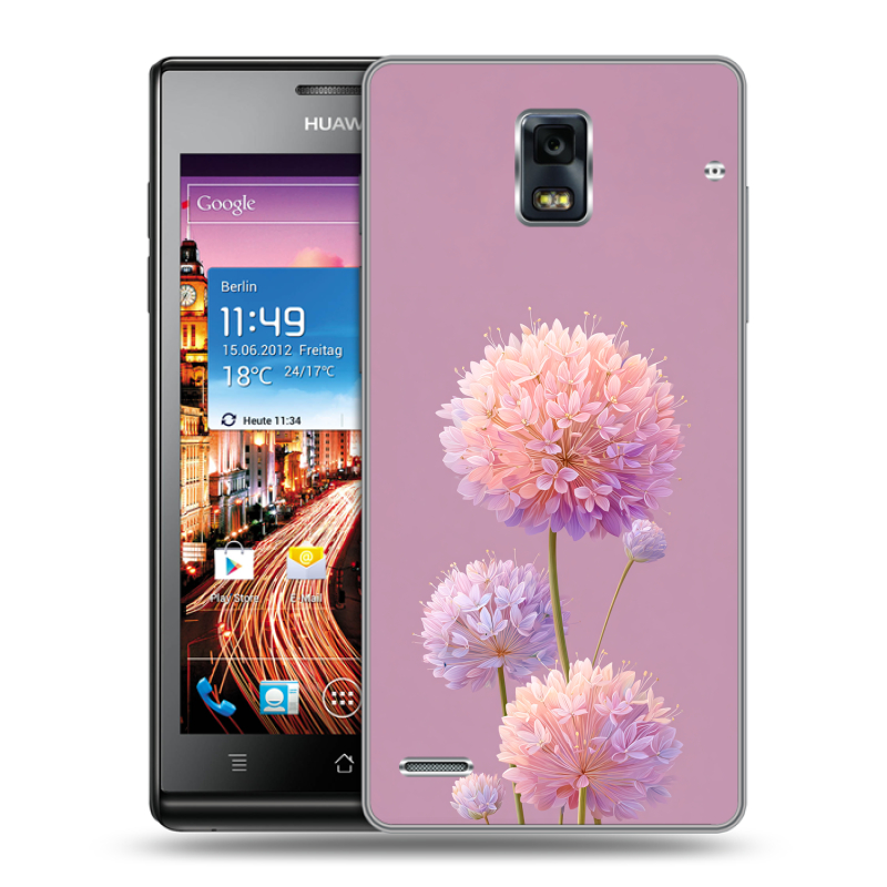Пластиковый чехол на Huawei Ascend P1 с принтом Цветы Пластиковый чехол на Huawei Ascend P1 с принтом Цветы