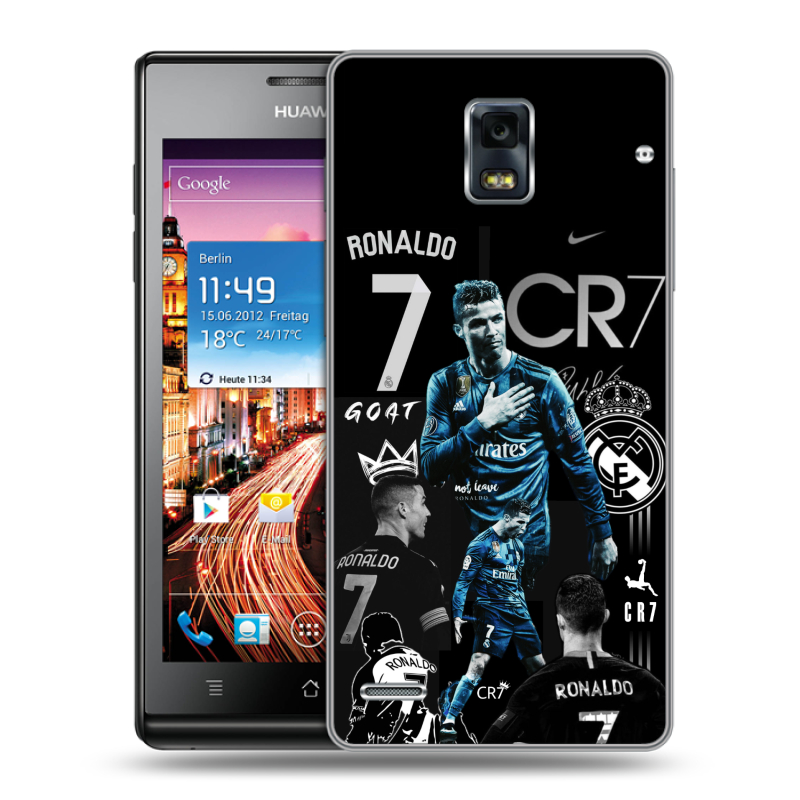 Пластиковый чехол на Huawei Ascend P1 с принтом Реал Роналдо Пластиковый чехол на Huawei Ascend P1 с принтом Реал Роналдо