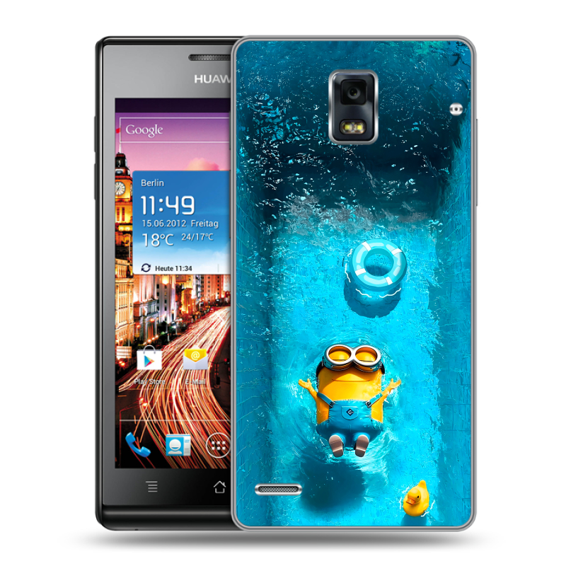 Пластиковый чехол на Huawei Ascend P1 с принтом Миньоны Пластиковый чехол на Huawei Ascend P1 с принтом Миньоны