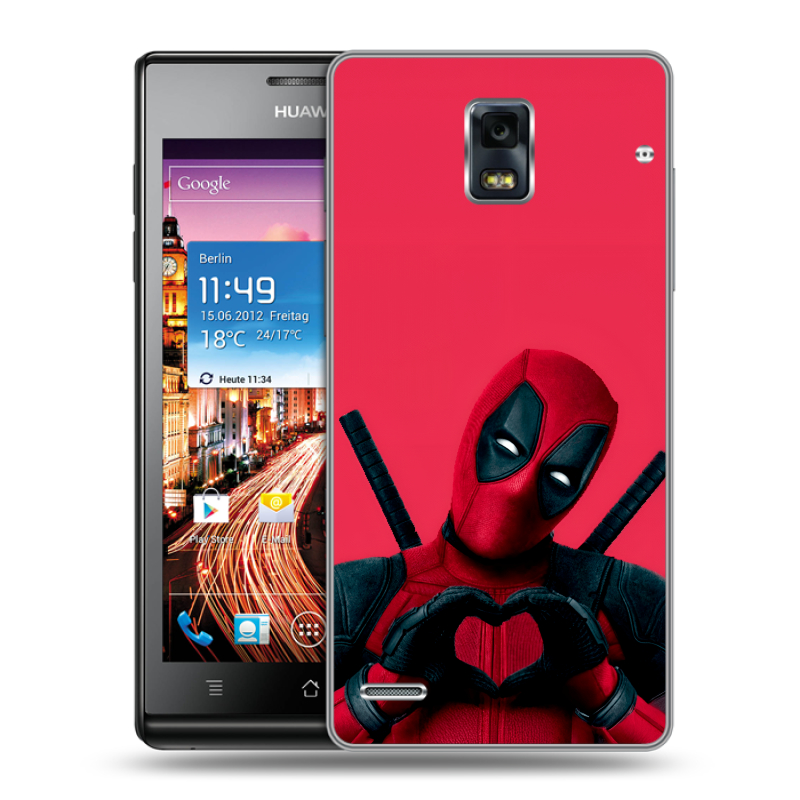 Пластиковый чехол на Huawei Ascend P1 с принтом Дедпул Deadpool Пластиковый чехол на Huawei Ascend P1 с принтом Дедпул Deadpool